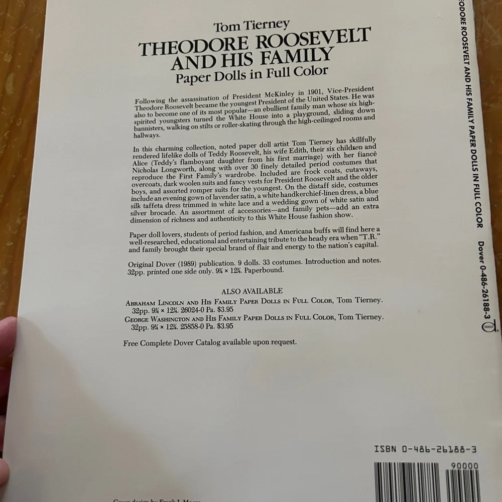 New Tom Tierney’s 1990 Theodore Roosevelt and Family paper dolls book. Beautiful - Picture 2 of 10